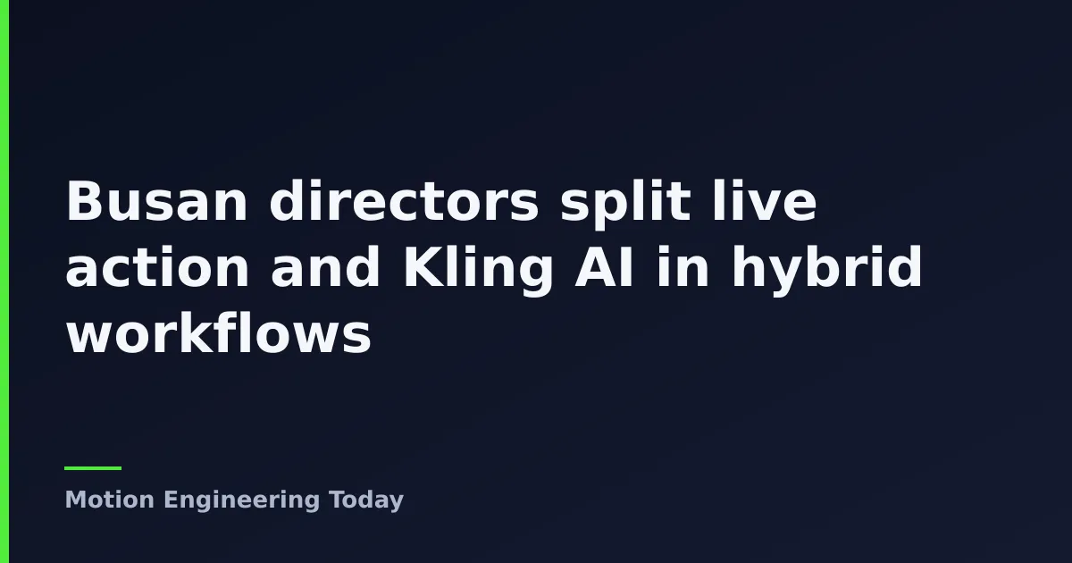 Busan directors split live action and Kling AI in hybrid workflows